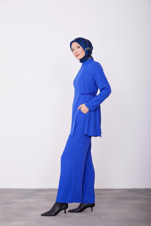 Armine Beli Zincirli Pantolonlu Takım 23K6711 Morcivert
