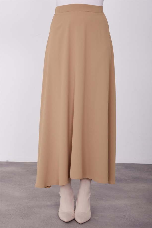 Armine Seyyar Kuşaklı Etekli Rahat Takım 23K6716 Camel