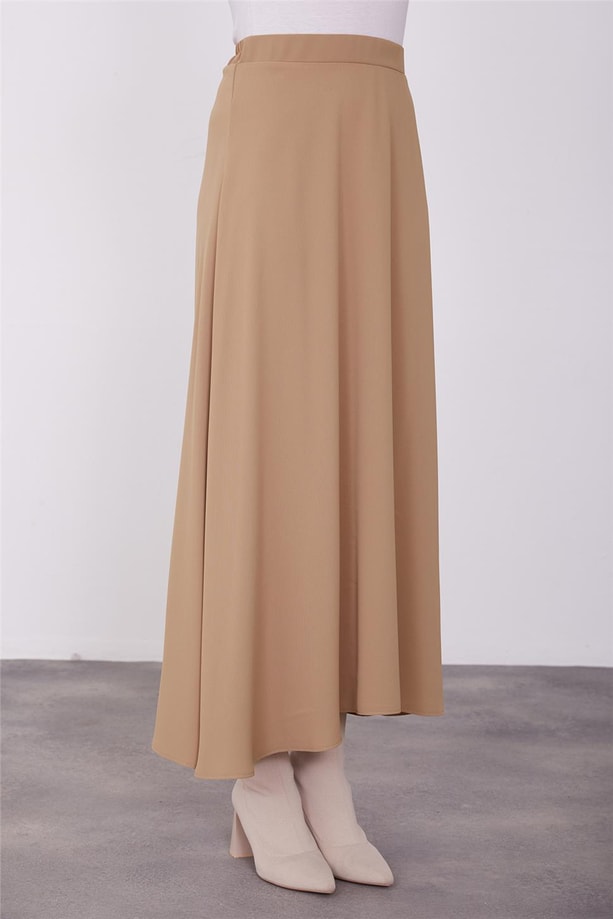 Armine Seyyar Kuşaklı Etekli Rahat Takım 23K6716 Camel