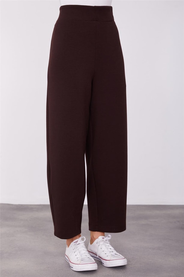 Polo Yaka Örme Bluz Pantolon Takım 23K6730 Acı Kahve