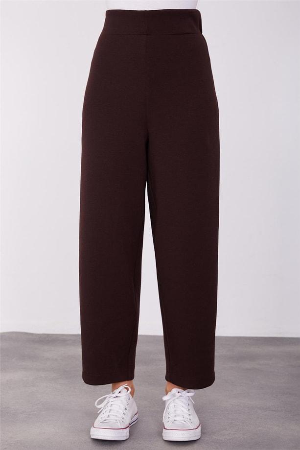 Polo Yaka Örme Bluz Pantolon Takım 23K6730 Acı Kahve