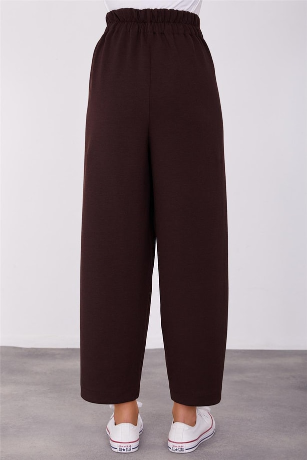 Polo Yaka Örme Bluz Pantolon Takım 23K6730 Acı Kahve