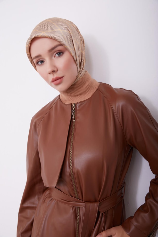 Armine Aller Detaylı Fermuarlı Deri Kap 23K7104 Taba