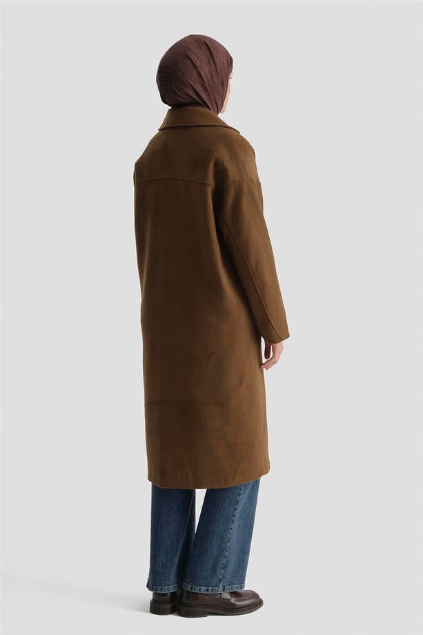 Armine Tek Düğmeli Kaban 23K7202 Taba