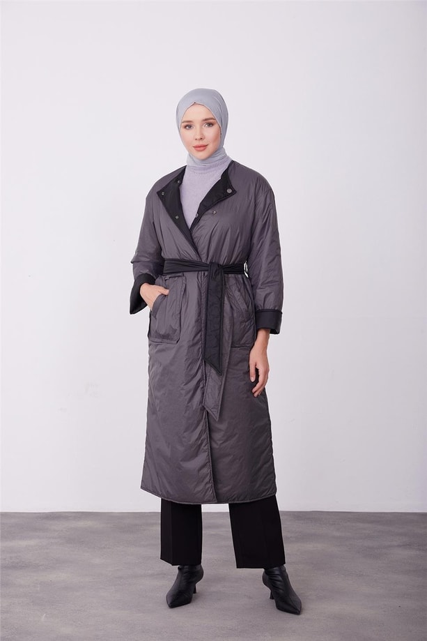 Armine çift tarflı giyilebilen 2 renkli kap 23K7207 Siyah