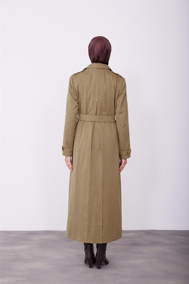 Armine Tek Allerli Su İtici Yumuşak Kumaşlı Pardesü 23K8507 Camel