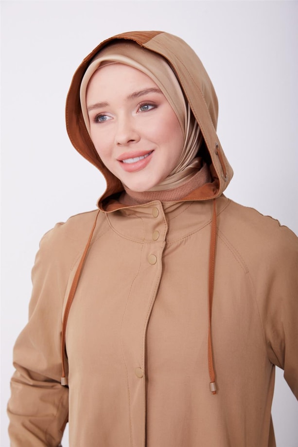 Armine Çıtçıtlı Pardesü 23K8512 Camel