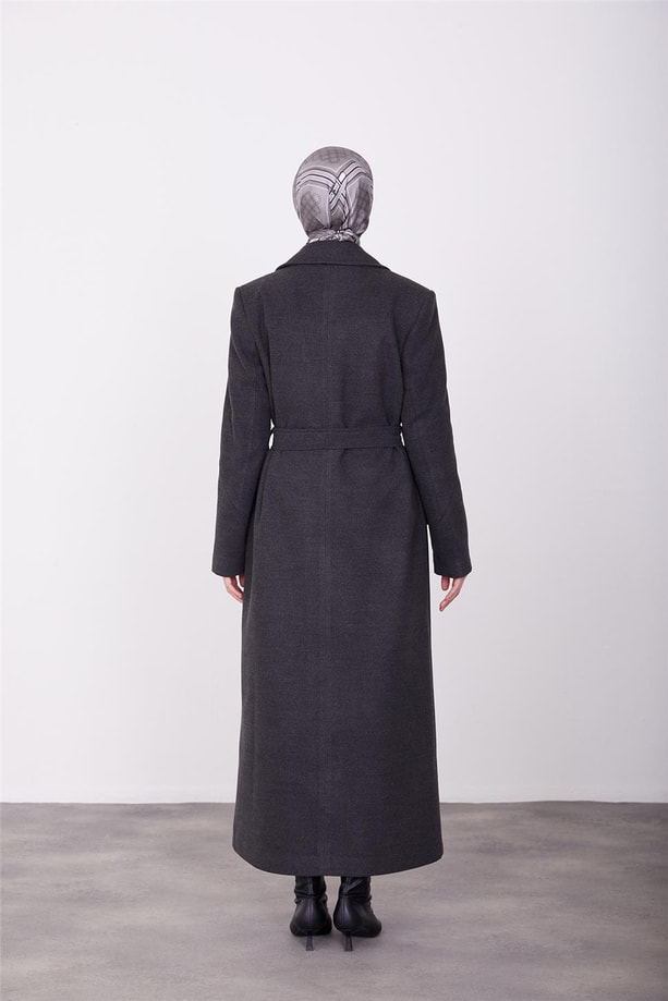 Armine vatkalı blazer manto 23K8604 Antrasit
