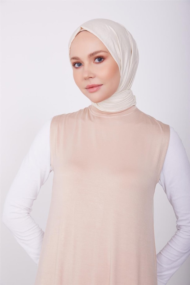 Armine Sıfır Kol İçlik Elbise 23KD9041 Bej