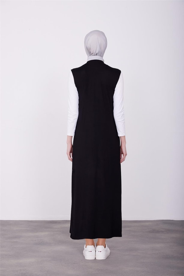Armine Sıfır Kol İçlik Elbise 23KD9041 Siyah