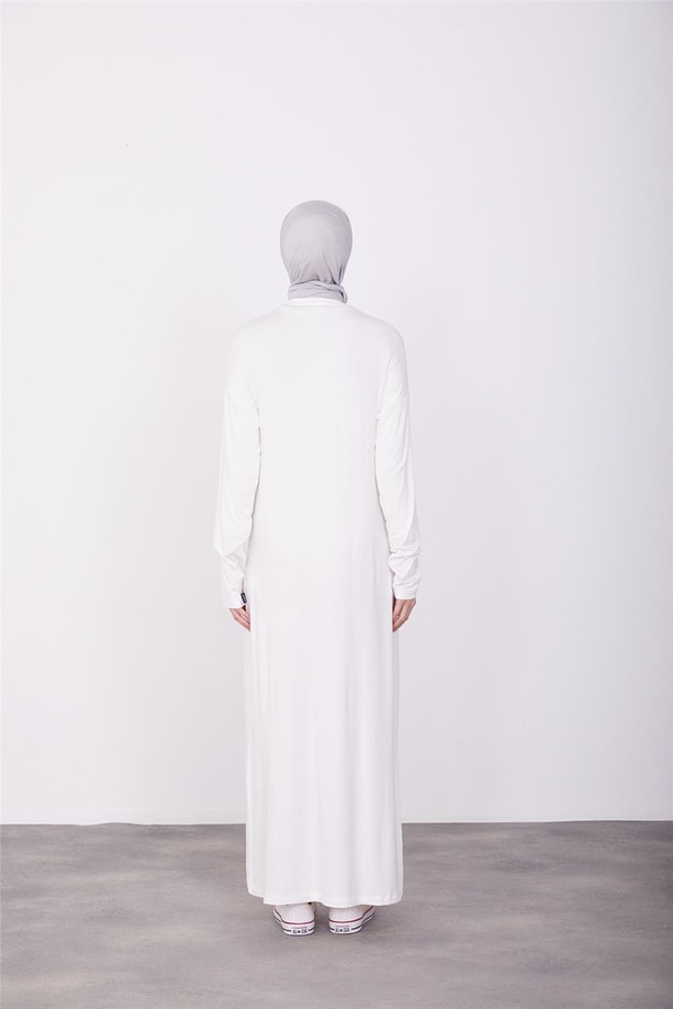 Armine Uzun Kol İçlik Elbise 23KD9042 Ekru