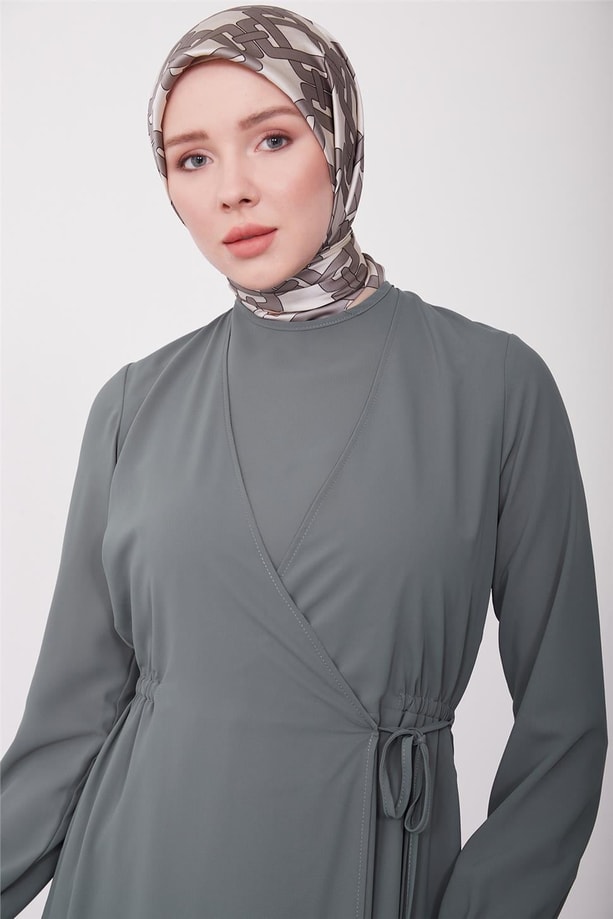 Armine Anvelop Elbise 23K9230 Puslu Yeşil