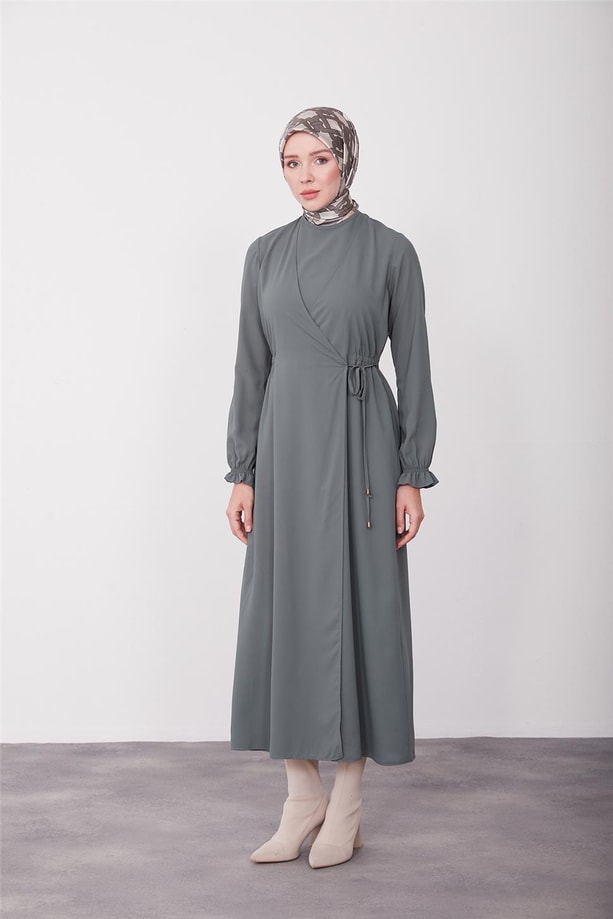 Armine Anvelop Elbise 23K9230 Puslu Yeşil