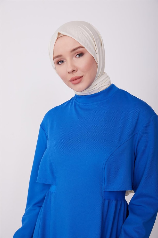 Armine Arkası Lastikli Örme Elbise 23K9705 Morcivert