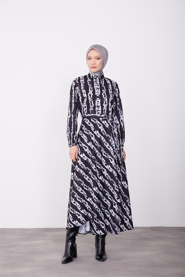 Armine Empirme Elbise 23K9708 Siyah