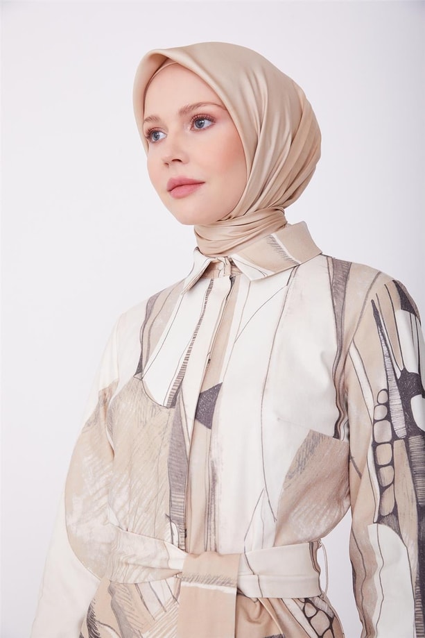 Armine Empirme Gabardin Elbise 23K9715 Bej