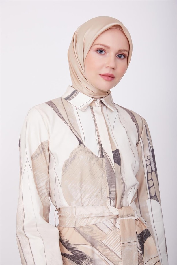 Armine Empirme Gabardin Elbise 23K9715 Bej