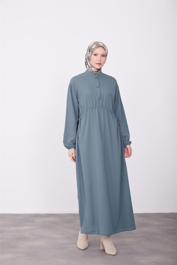Armine Önü Tünelli Elbise 23K9717 Puslu Yeşil