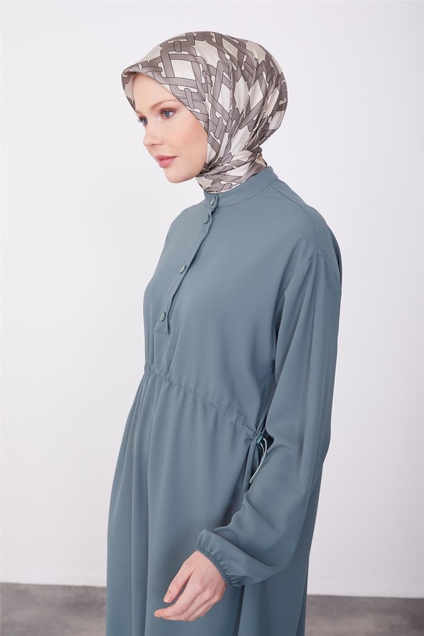 Armine Önü Tünelli Elbise 23K9717 Puslu Yeşil
