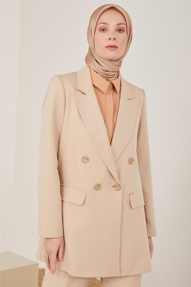 Armine Blazer Ceket 23Y0005 Bej