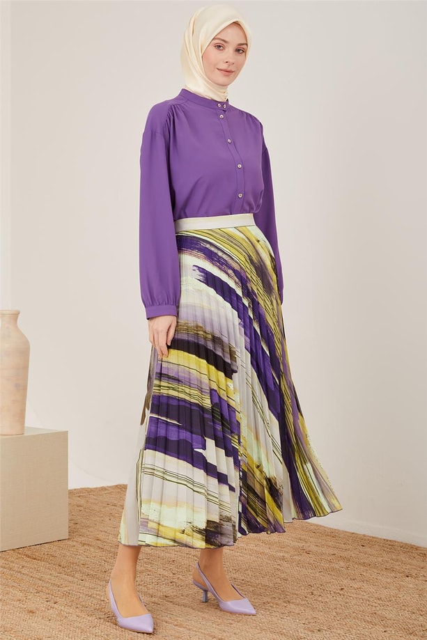 Armine Piliseli Empirme Etek 23Y1402 Mor