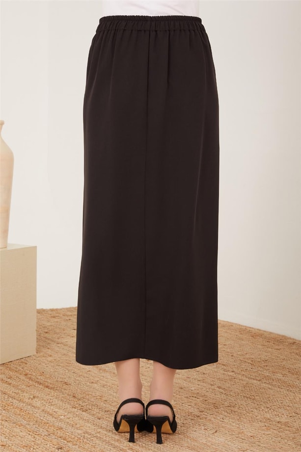 Armine Asimetrik Drapeli Etek 23Y1404 Siyah