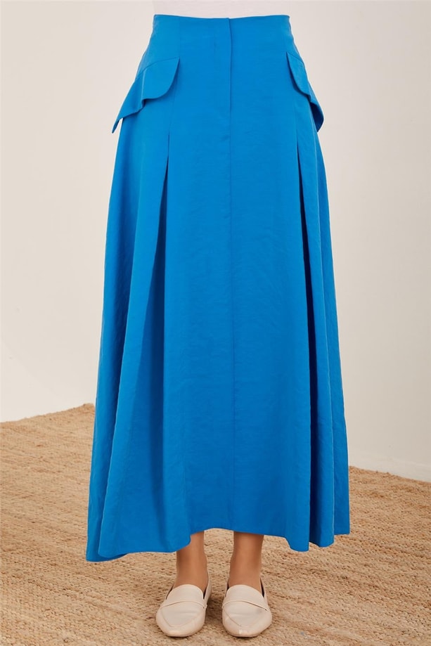 Armine Cepli Ve Lastikli Modal Etek 23Y1427 Kobalt