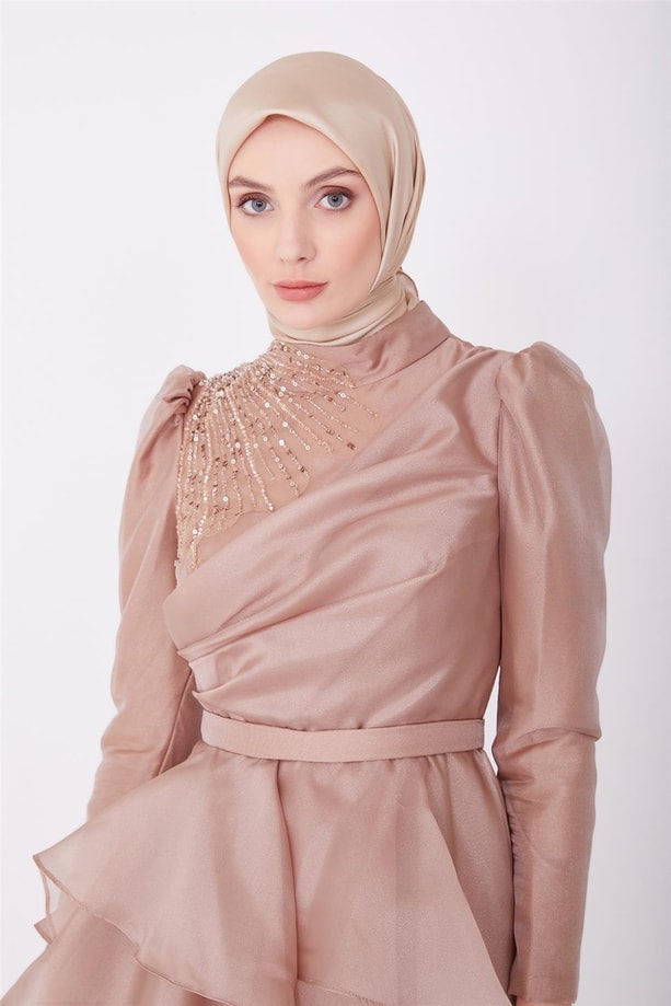 Armine Abiye Elbise 23YD1902 Vizon