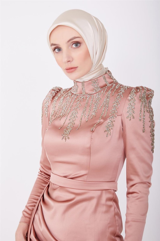 Armine Abiye Elbise 23YD1904 Bisküvi