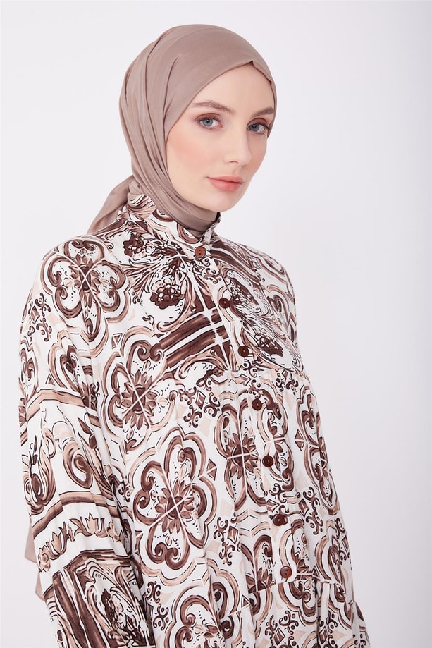 Armine Elbise 23YD2324 Kahverengi