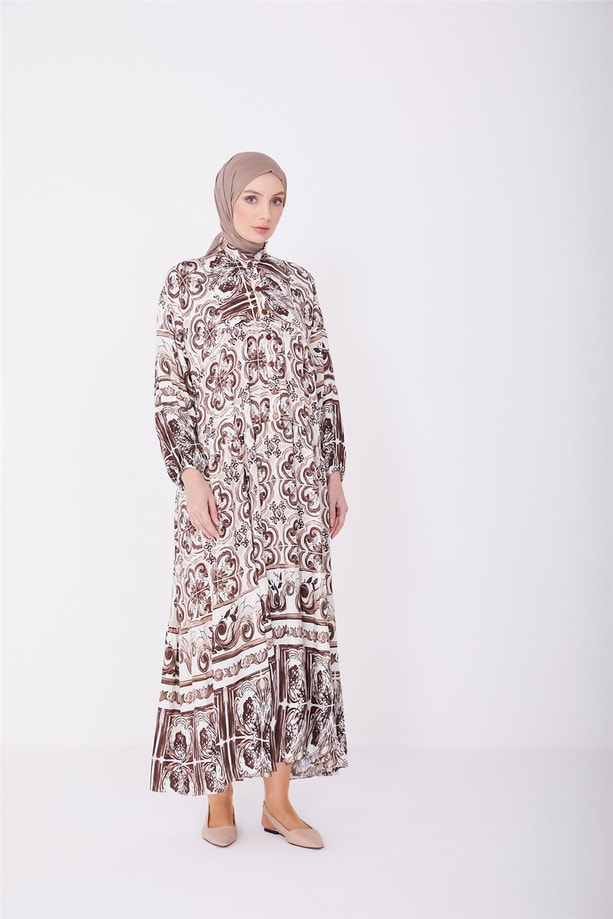 Armine Elbise 23YD2324 Kahverengi