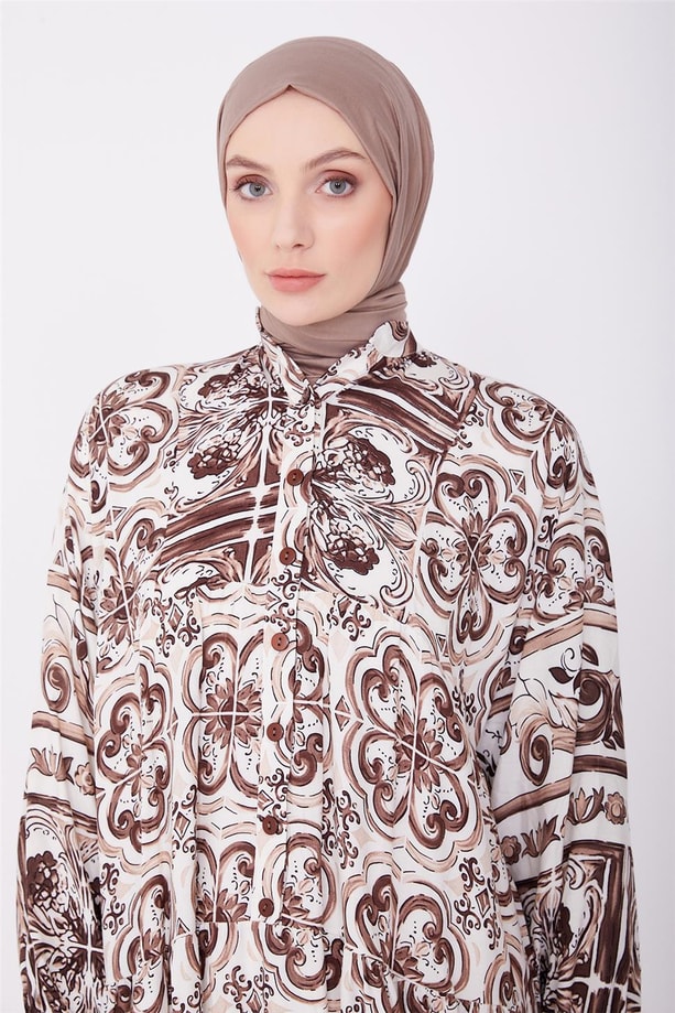 Armine Elbise 23YD2324 Kahverengi