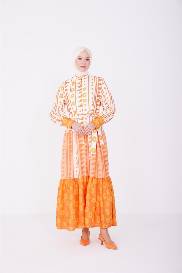 Armine Elbise 23YD2407 Oranj