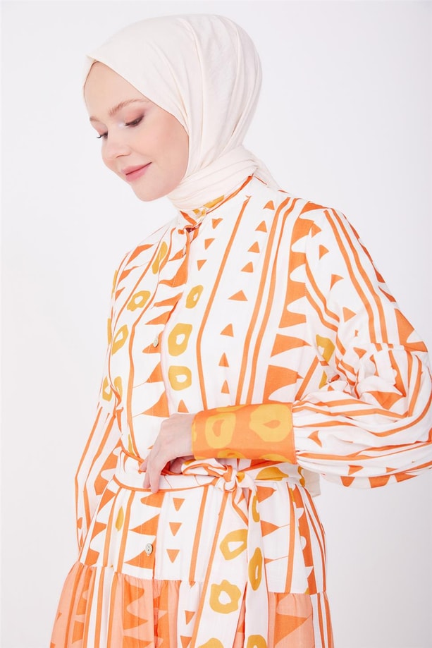 Armine Elbise 23YD2407 Oranj