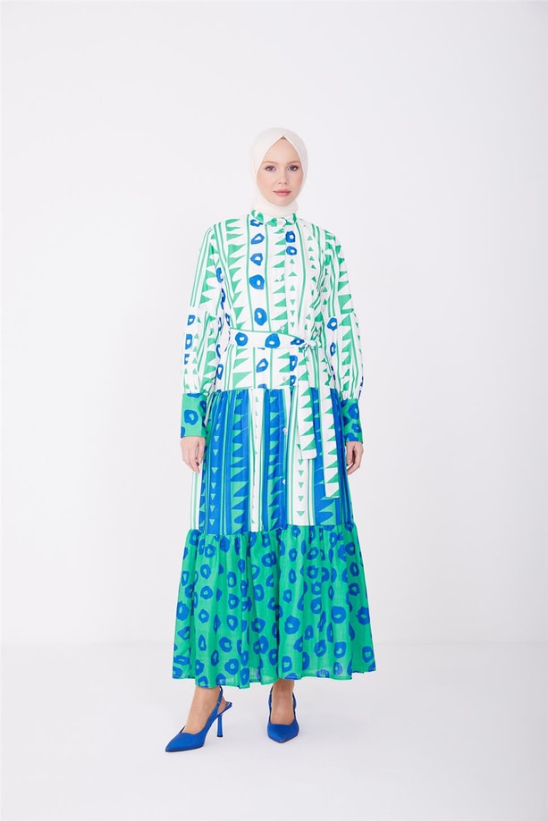 Armine Elbise 23YD2407 Yeşil