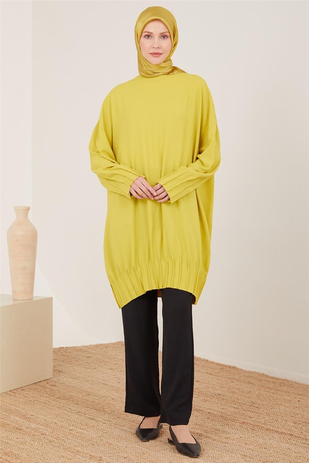 Armine Beli Fırfır Lastikli Pantolon 23Y2403 Siyah