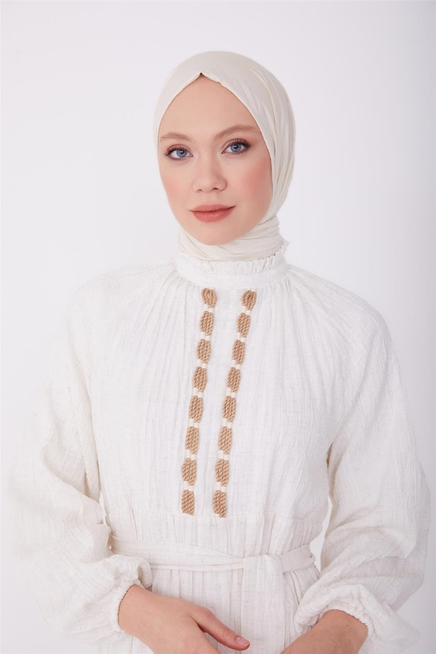 Armine Elbise 23YD2410 Beyaz