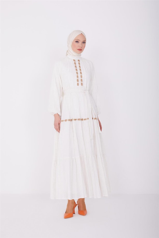 Armine Elbise 23YD2410 Beyaz