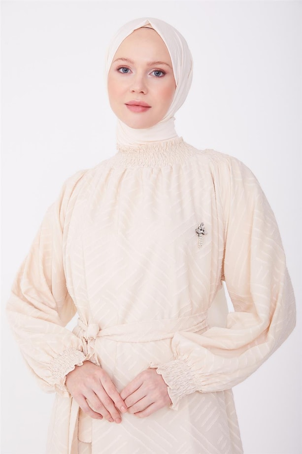 Armine Elbise 23YD2411 Bej