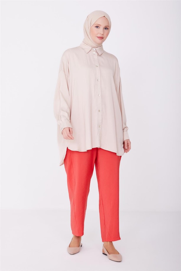 Armine Cepli Modal Pantolon 23Y2432 Kiraz