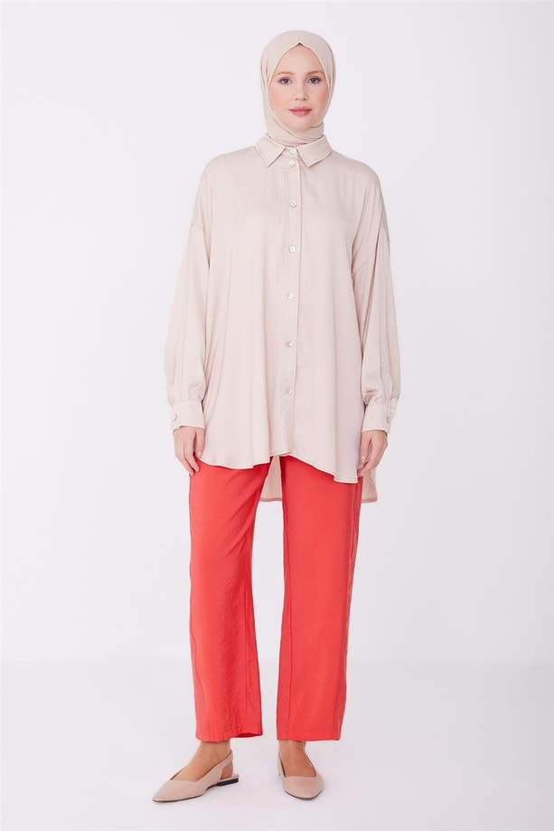 Armine Cepli Modal Pantolon 23Y2432 Kiraz