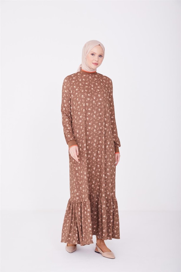 Armine Elbise 23YD2517 Kahverengi