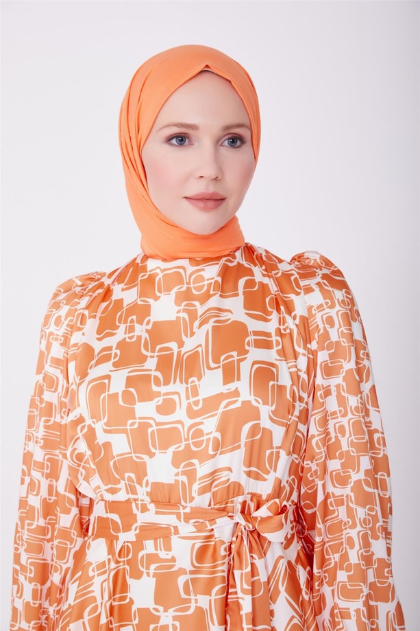 Armine Elbise 23YD2522 Oranj