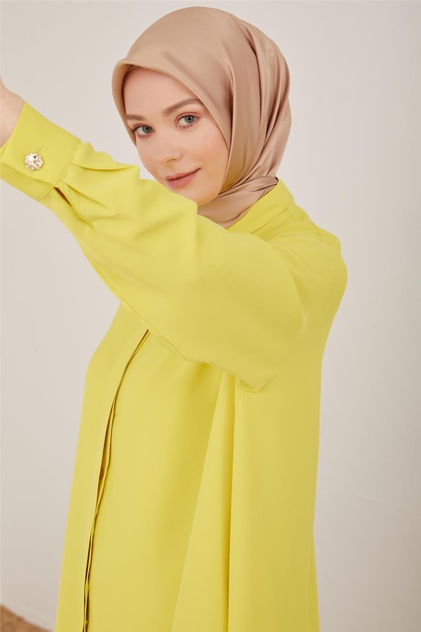 Armine Asimetrik Gömlek 23Y3300 Limon Yeşili