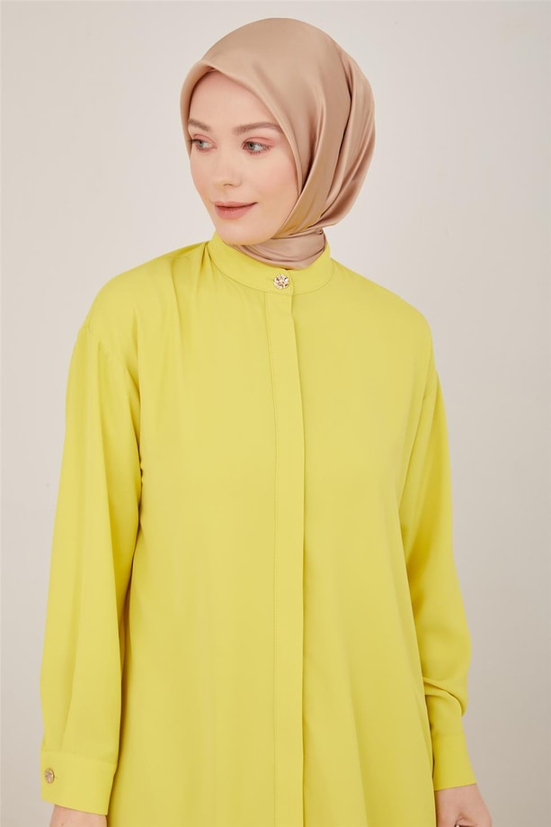 Armine Asimetrik Gömlek 23Y3300 Limon Yeşili