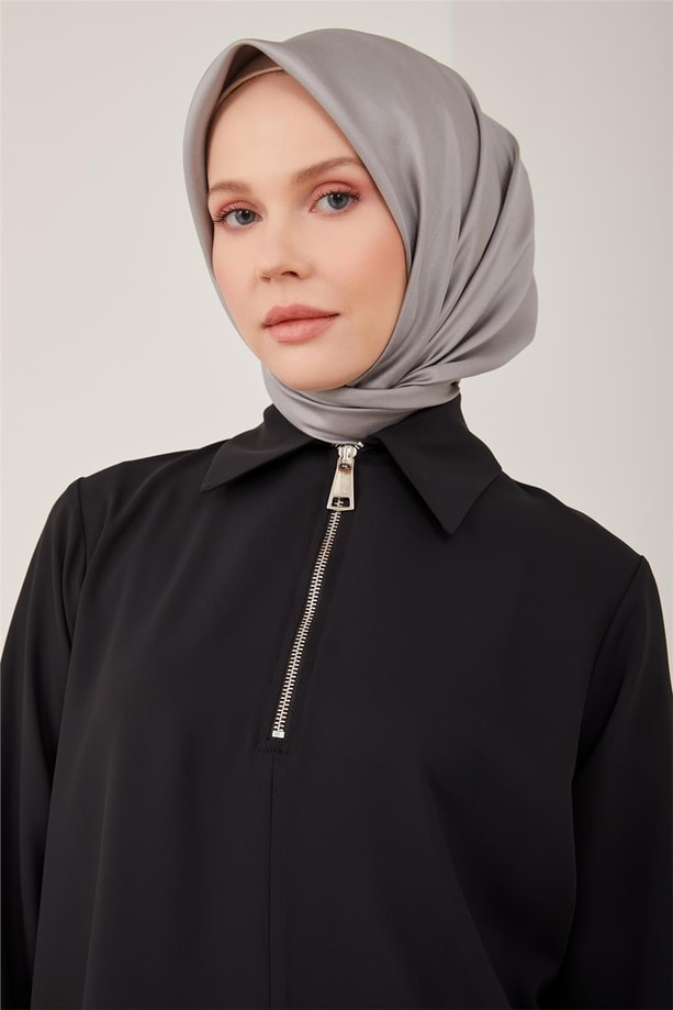 Armine Polo Yaka Grogrenli Bluz 23Y3303 Siyah