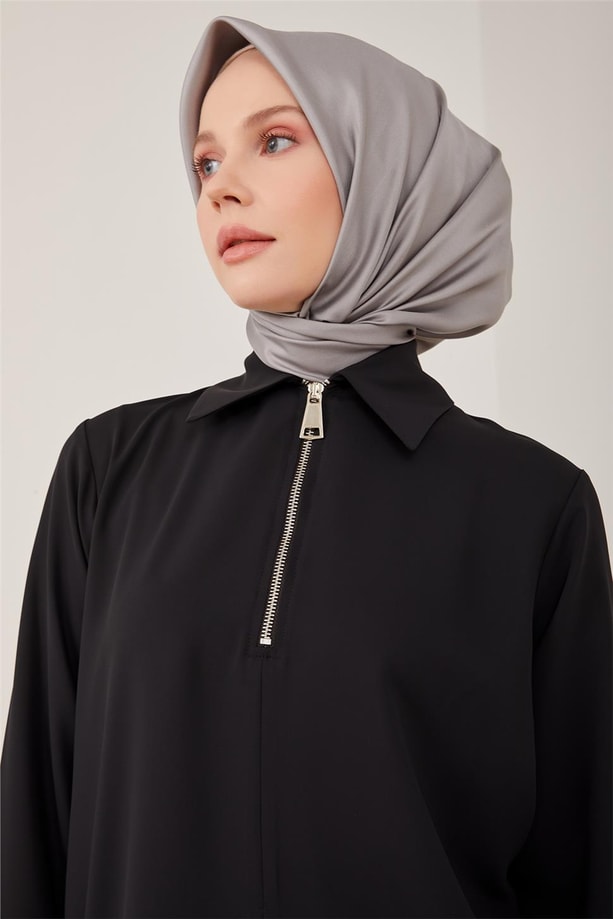 Armine Polo Yaka Grogrenli Bluz 23Y3303 Siyah