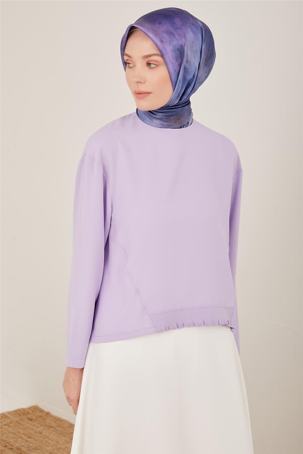 Armine Önü Ribana Detaylı Bluz 23Y3306 Lavanta