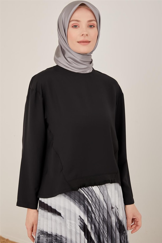 Armine Önü Ribana Detaylı Bluz 23Y3306 Siyah