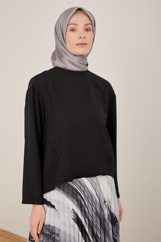 Armine Önü Ribana Detaylı Bluz 23Y3306 Siyah